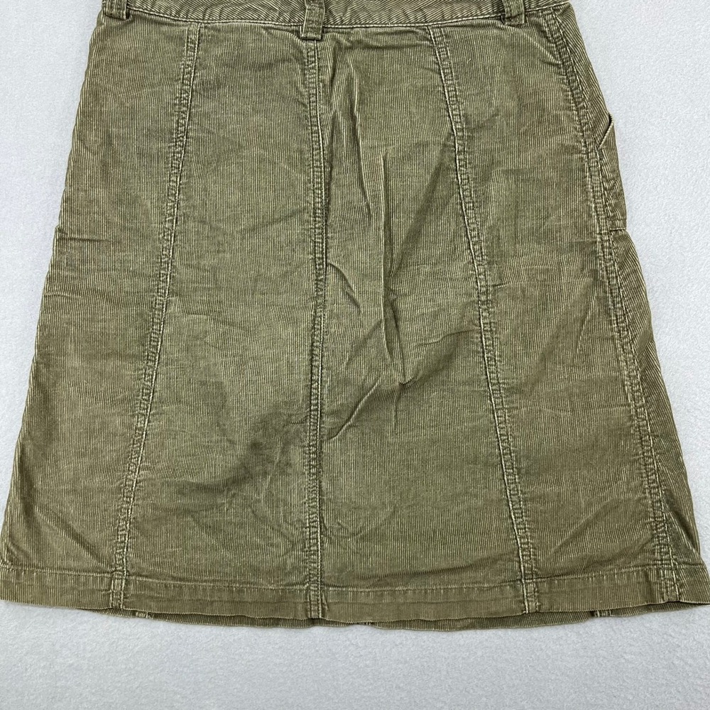 Eddie Bauer Womens Green Corduroy A-Line Skirt Size 6 Cotton Utility Pocket - Picture 9 of 10